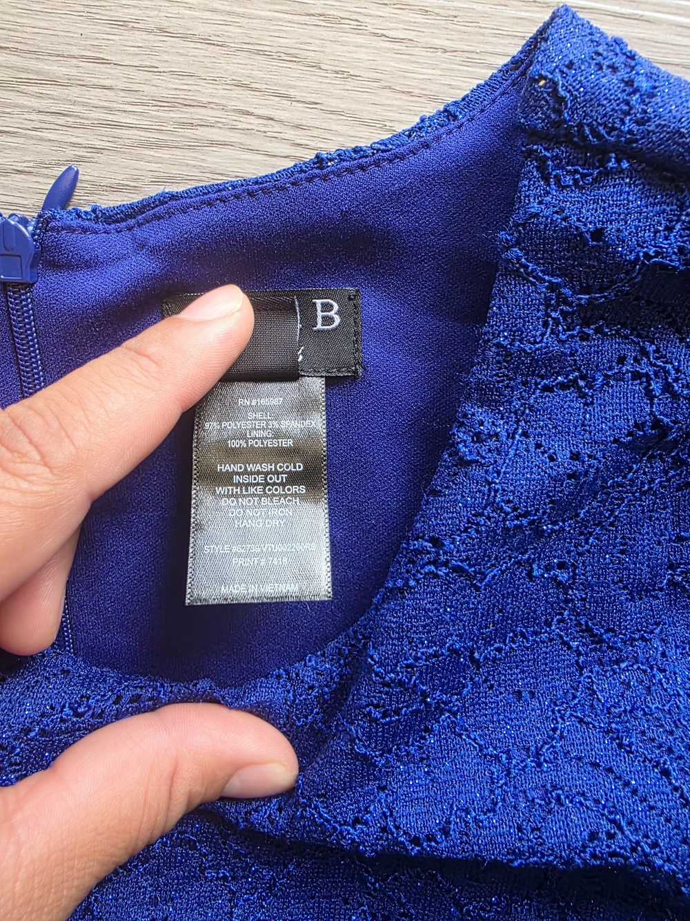 NWT Alexa B Nites Royal Blue Lace Glitter High-Low Mermaid Dress Size 12 - Picture 5 of 8